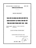 Nghiên cứu đánh giá hiệu quả điều trị bệnh basedow tại trung tâm nội tiết tỉnh hòa bình trong năm 1998   2000 