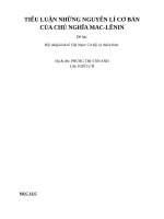 TIỂU LUẬN NHỮNG NGUYEN LI cơ bản của CHỦ NGHIA MAC