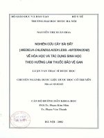 Nghiên cứu cây sài đất về hóa học và tác dụng sinh học theo hướng là thuốc bảo vệ gan 