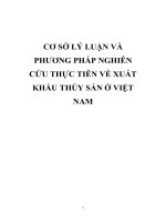 CƠ sở lý LUẬN và PHƯƠNG PHÁP NGHIÊN cứu THỰC TIỄN về XUẤT KHẨU THỦY sản ở VIỆT NAM 