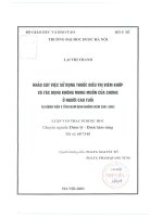 Khảo sát việc sử dụng thuốc điều trị viêm khớp và tác dụng không mong muốn của chúng ở người cao tuổi tại bệnh viện e tỉnh nam định những năm 2001   2003 