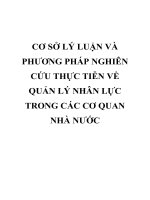 CƠ sở lý LUẬN và PHƯƠNG PHÁP NGHIÊN cứu THỰC TIỄN về QUẢN lý NHÂN lực TRONG các cơ QUAN NHÀ nước 