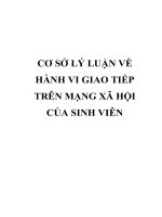 CƠ sở lý LUẬN về HÀNH VI GIAO TIẾP TRÊN MẠNG xã hội của SINH VIÊN