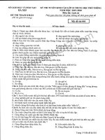 Đề minh họa thi vào 10 môn Sử Sở GD  ĐT Hà Nội