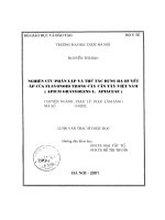 Nghiên cứu phân lập và thử tác dụng hạ huyết áp của flavonoid trong cây cần tây việt nam 