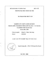 Nghiên cứu chất lượng kê đơn trong điều trị viêm loét dạ dày tá tràng tại bệnh viên bạch mai năm 1998  1999 