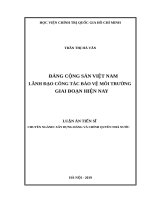 Đảng cộng sản việt nam lãnh đạo công tác bảo vệ môi trường giai đoạn hiện nay 