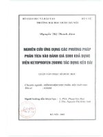 Nghiên cứu ứng dụng các phương pháp phân tích vào đánh giá sinh khả dụng viên ketoprofen 200mg tác dụng kéo dài 
