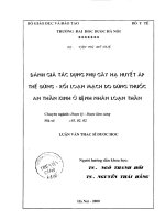 Đánh giá tác dụng phụ gây hạ huyết áp thế đứng ngồi   rối loạn mạch do dùng thuốc an thần kinh ở bệnh nhân loạn thần 