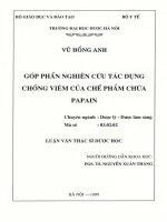 Góp phần nghiên cứu tác dụng chống viêm của chế phẩm chứa papain 