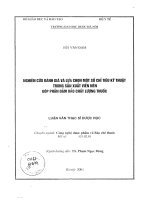 Nghiên cứu đánh giá và lựa chọn một số chỉ tiêu kỹ thuật trong sản xuất viên nén góp phần đảm bảo chất lượng tốt 