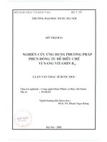 Nghiên cứu ứng dụng phương pháp phun đông tụ để điều chế vi nang vitamin b12 