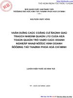 Vận dụng các công cụ đánh giá trách nhiệm quản lý của kế toán quản trị vào các doanh nghiệp nhà nước kinh doanh đường tại thành phồ hồ chí minh 