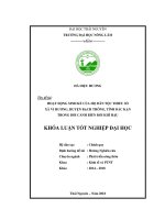 Hoạt động sinh kế của hộ dân tộc thiểu số xã Vi Hương, huyện Bạch Thông, tỉnh Bắc Kạn trong bối cảnh biến đổi khí hậu (Khóa luận tốt nghiệp)
