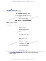 ĐỀ văn và đáp án THPT CHUYÊN hạ LONG QUẢNG NINH lần 2 