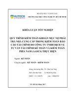 Quy trình kiểm toán khoản mục nợ phải trả nhà cung cấp trong kiểm toán báo cáo tài chính do công ty tnhh dịch vụ tư vấn tài chính kế toán và kiểm toán phía nam (aascs) thực hiện 