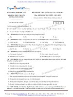 ĐỀ hóa và đáp án THPT LƯƠNG văn CHÁNH PHÚ yên 