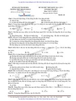 ĐỀ lí và đáp án THPT HOẰNG hóa II THANH hóa lần 1 