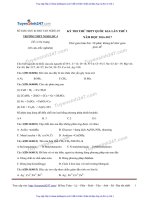 ĐỀ hóa và đáp án THPT NGHI lộc 3 NGHỆ AN l1 