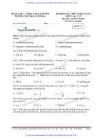 ĐỀ lí và đáp án THPT đoàn THƯỢNG hải DƯƠNG lần 1 