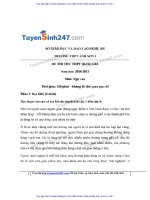 ĐỀ văn và đáp án THPT ANH sơn 1 NGHỆ AN 