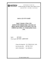 Quy trình kiểm toán tài sản cố định trong kiểm toán báo cáo tài chính tại cty TNHH kiểm toán FAC thực hiện 