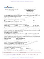 ĐỀ hóa và đáp án THPT CHUYÊN NGUYỄN QUANG DIỆU lần 1 