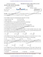 ĐỀ lí và đáp án THPT CHUYÊN THÁI BÌNH lần 3 