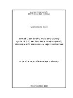 Tổ chức bồi dưỡng năng lực cán bộ quản lý các trường THCS huyện Nậm Pồ, tỉnh Điện Biên theo chuẩn hiệu trưởng mới (Luận văn thạc sĩ)