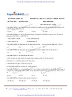 ĐỀ hóa và đáp án THPT CHUYÊN đh VINH lần 1 