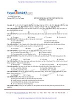 ĐỀ hóa và đáp án THPT lý tự TRỌNG BÌNH ĐỊNH lần 1 