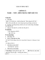 Giáo án Tiếng Việt 3 tuần 13 bài: Chính tả  Nghe viết: Đêm trăng trên Hồ Tây, phân biệt iu, uyu; d, gi, r; dấu hỏi, dấu ngã