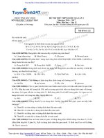 ĐỀ hóa và đáp án sở GD bắc NINH 