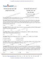 ĐỀ hóa và đáp án THPT CHUYÊN DHKH HUẾ lần 1 