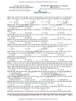 ĐỀ lí và đáp án THPT THUẬN THÀNH số 1 bắc NINH lần 1 