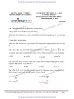 ĐỀ lý và đáp án THPT CHUYÊN KHTN hà nội lần 2 