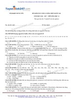 ĐỀ hóa và đáp án sở GD HƯNG yên lần 1 