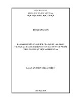 Bảo đảm quyền và lợi ích của người lao động trong các doanh nghiệp có vốn đầu tư nước ngoài theo pháp luật việt nam hiện nay
