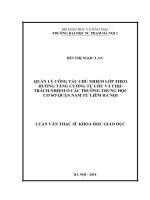 Quản lý công tác chủ nhiệm lớp theo hướng tăng cường tự chủ và chịu trách nhiệm ở các trường trung học cơ sở quận nam từ liêm, thành phố hà nội 