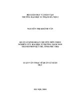 Quản lí sinh hoạt chuyên môn theo nghiên cứu bài học ở trường mầm non thành phố việt trì, tỉnh phú thọ 