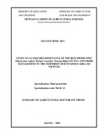 Nghiên cứu tính kháng thuốc bảo vệ thực vật của nhện đỏ nâu oligonychus coffeae nietner (acarina tetranychidae) trên cây chè và biện pháp khắc phục ở miền núi phía bắc việt nam tt tiếng anh