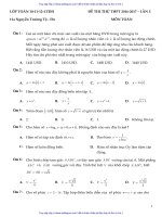 Đề thi thử trường nguyễn trường tộ lần 5 