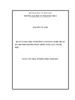 Quản lý dạy học ở trường cao đẳng nghệ thuật hà nội theo hướng phát triển năng lực người học 