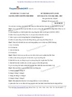 ĐỀ địa và đáp án THPT CHUYÊN THÁI BÌNH lần 3 