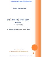 20 đề THI THỬ có đáp án CHI TIẾT sở GD hà TĨNH 