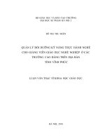 Quản lý bồi dưỡng kỹ năng thực hành nghề cho giảng viên giáo dục nghề nghiệp ở các trường cao đẳng trên địa bàn tỉnh vĩnh phúc 