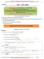 TRẮC NGHIỆM hàm mũ LOGARIT THẦY HIẾU LIVE 
