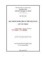 Đặc điểm nghệ thuật truyện ngắn lê văn thảo nhằm (tt) 