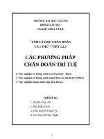 NHÓM 141 các PHƯƠNG PHÁP CHUẨN đoán TRÍ TUỆ
