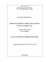 Chính sách phòng, chống tham nhũng ở Việt Nam hiện nay (Luận án tiến sĩ)